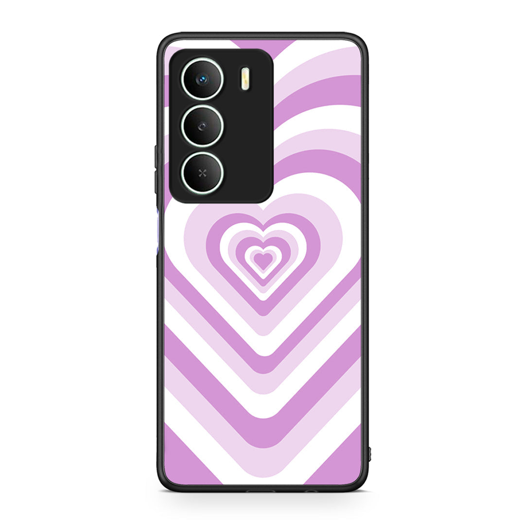 Realme 14X Lilac Hearts θήκη από τη Smartfits με σχέδιο στο πίσω μέρος και μαύρο περίβλημα | Smartphone case with colorful back and black bezels by Smartfits