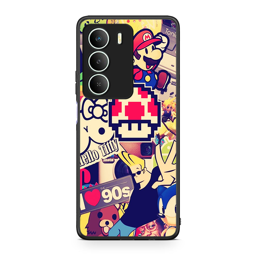 Realme 14X Love The 90s θήκη από τη Smartfits με σχέδιο στο πίσω μέρος και μαύρο περίβλημα | Smartphone case with colorful back and black bezels by Smartfits