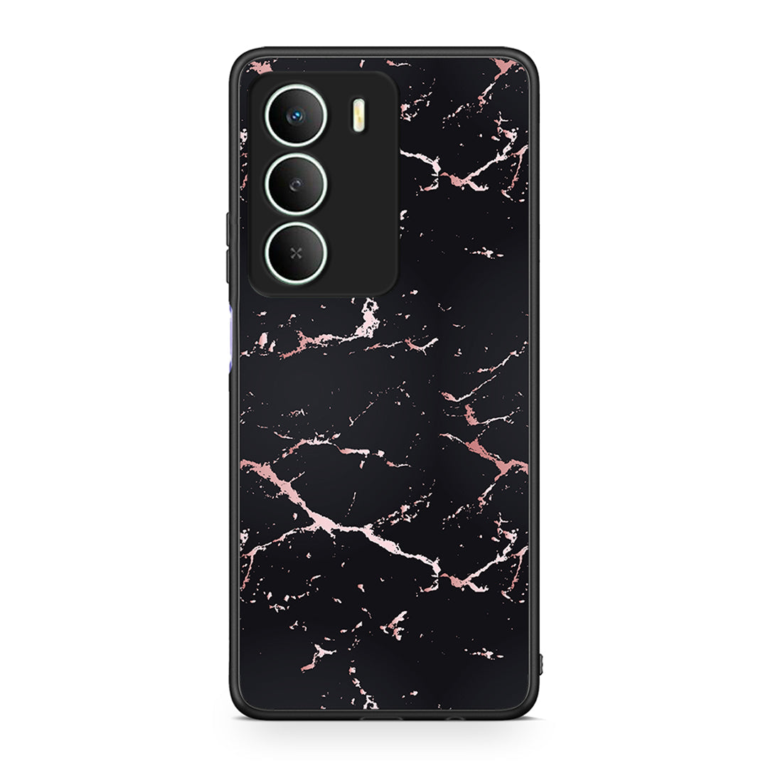 4 - Realme 14X Black Rosegold Marble case, cover, bumper