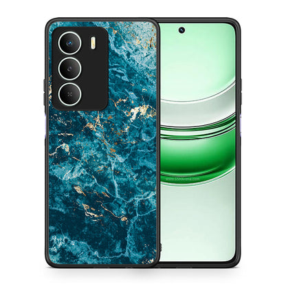 Θήκη Realme 14X Marble Blue από τη Smartfits με σχέδιο στο πίσω μέρος και μαύρο περίβλημα | Realme 14X Marble Blue case with colorful back and black bezels