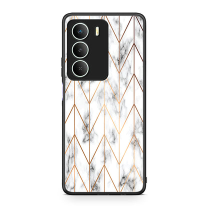 44 - Realme 14X Gold Geometric Marble case, cover, bumper