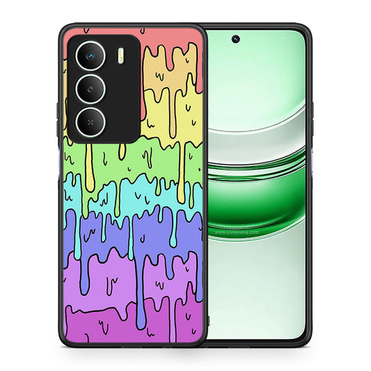 Θήκη Realme 14X Melting Rainbow από τη Smartfits με σχέδιο στο πίσω μέρος και μαύρο περίβλημα | Realme 14X Melting Rainbow case with colorful back and black bezels