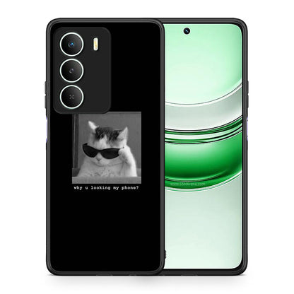 Θήκη Realme 14X Meme Cat από τη Smartfits με σχέδιο στο πίσω μέρος και μαύρο περίβλημα | Realme 14X Meme Cat case with colorful back and black bezels