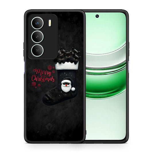 Θήκη Realme 14X Merry Cat Christmas από τη Smartfits με σχέδιο στο πίσω μέρος και μαύρο περίβλημα | Realme 14X Merry Cat Christmas case with colorful back and black bezels