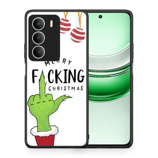 Θήκη Realme 14X Merry F Xmas από τη Smartfits με σχέδιο στο πίσω μέρος και μαύρο περίβλημα | Realme 14X Merry F Xmas case with colorful back and black bezels