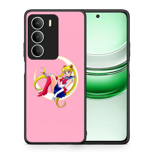 Θήκη Realme 14X Moon Girl από τη Smartfits με σχέδιο στο πίσω μέρος και μαύρο περίβλημα | Realme 14X Moon Girl case with colorful back and black bezels