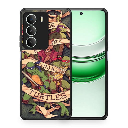 Θήκη Realme 14X Ninja Turtles από τη Smartfits με σχέδιο στο πίσω μέρος και μαύρο περίβλημα | Realme 14X Ninja Turtles case with colorful back and black bezels