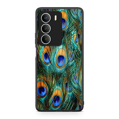 Realme 14X Real Peacock Feathers θήκη από τη Smartfits με σχέδιο στο πίσω μέρος και μαύρο περίβλημα | Smartphone case with colorful back and black bezels by Smartfits