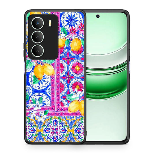 Θήκη Realme 14X Retro Spring από τη Smartfits με σχέδιο στο πίσω μέρος και μαύρο περίβλημα | Realme 14X Retro Spring case with colorful back and black bezels