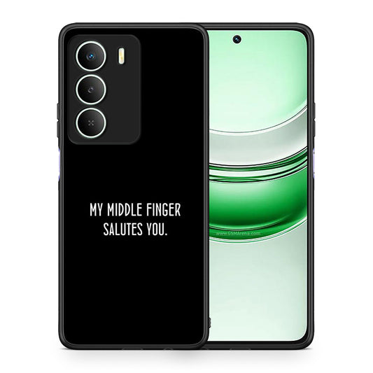 Θήκη Realme 14X Salute από τη Smartfits με σχέδιο στο πίσω μέρος και μαύρο περίβλημα | Realme 14X Salute case with colorful back and black bezels