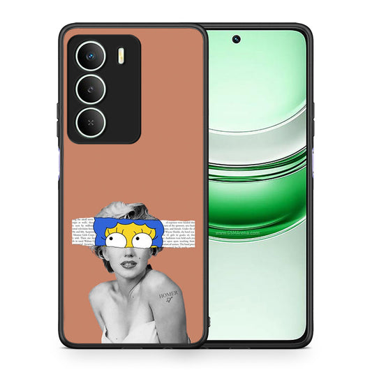 Θήκη Realme 14X Sim Merilyn από τη Smartfits με σχέδιο στο πίσω μέρος και μαύρο περίβλημα | Realme 14X Sim Merilyn case with colorful back and black bezels