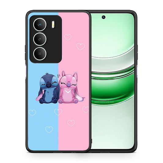 Θήκη Realme 14X Stitch And Angel από τη Smartfits με σχέδιο στο πίσω μέρος και μαύρο περίβλημα | Realme 14X Stitch And Angel case with colorful back and black bezels