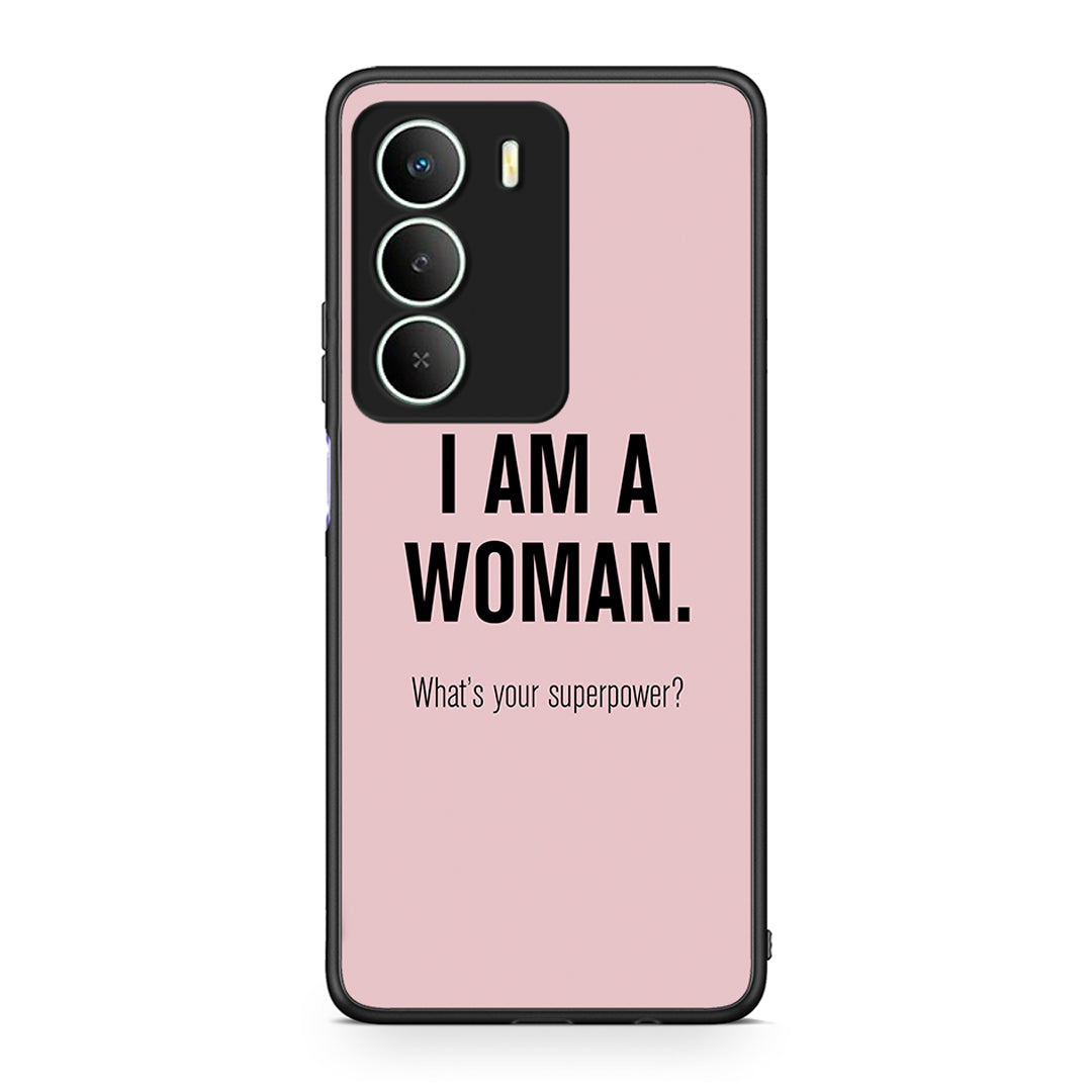 Realme 14X Superpower Woman θήκη από τη Smartfits με σχέδιο στο πίσω μέρος και μαύρο περίβλημα | Smartphone case with colorful back and black bezels by Smartfits