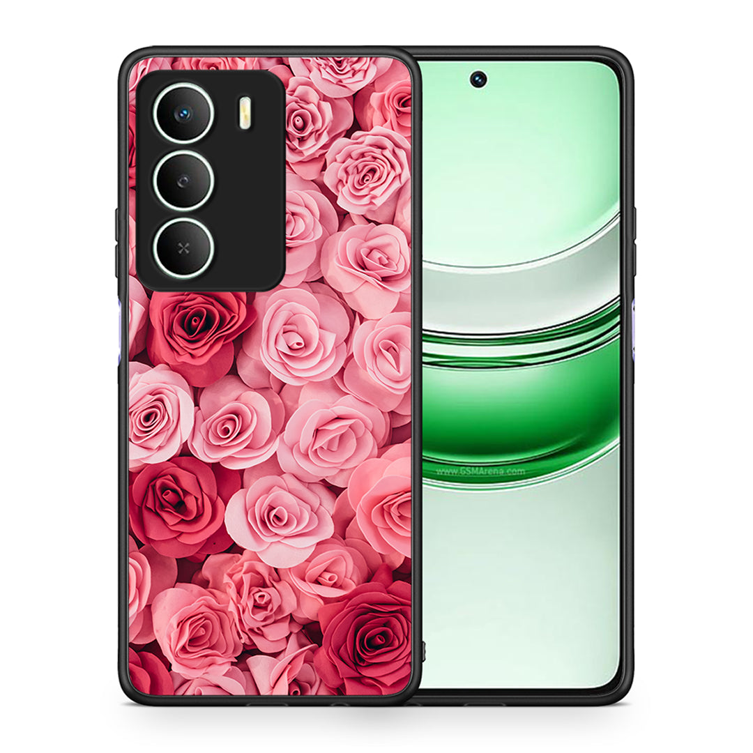 Θήκη Realme 14X RoseGarden Valentine από τη Smartfits με σχέδιο στο πίσω μέρος και μαύρο περίβλημα | Realme 14X RoseGarden Valentine case with colorful back and black bezels