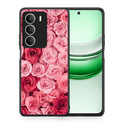 Θήκη Realme 14X RoseGarden Valentine από τη Smartfits με σχέδιο στο πίσω μέρος και μαύρο περίβλημα | Realme 14X RoseGarden Valentine case with colorful back and black bezels