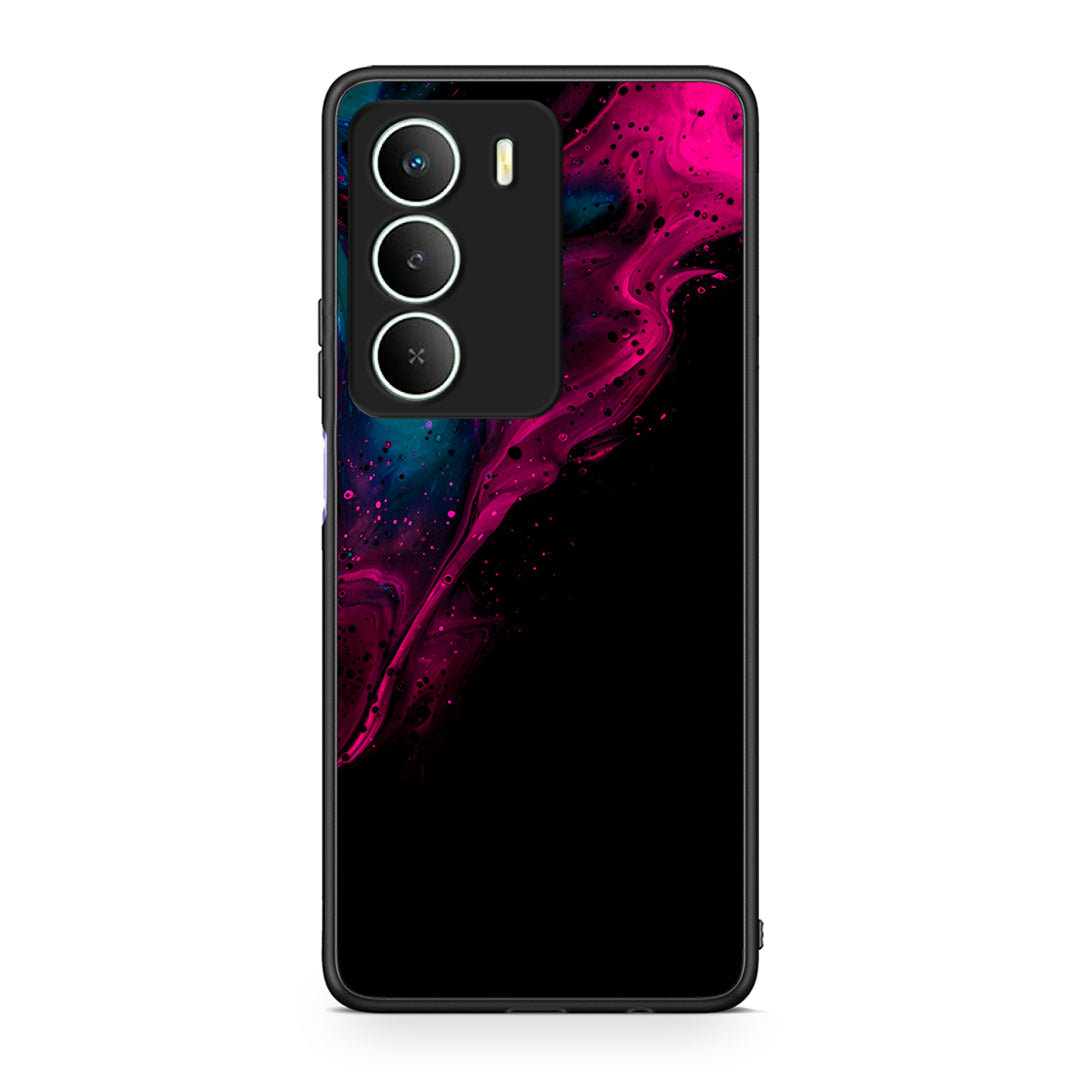 4 - Realme 14X Pink Black Watercolor case, cover, bumper