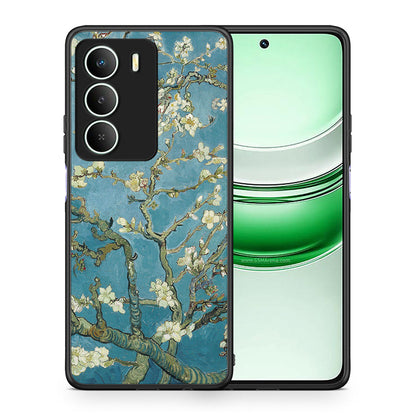 Θήκη Realme 14X White Blossoms από τη Smartfits με σχέδιο στο πίσω μέρος και μαύρο περίβλημα | Realme 14X White Blossoms case with colorful back and black bezels