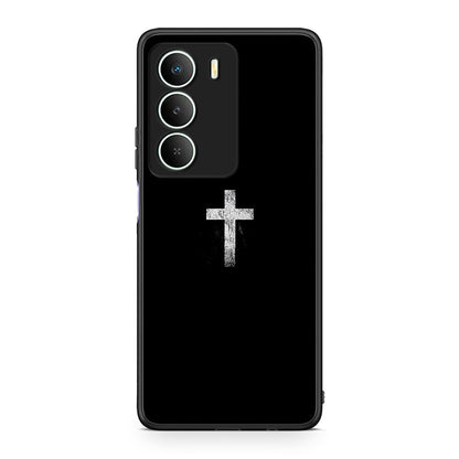 Realme 14X White Cross θήκη από τη Smartfits με σχέδιο στο πίσω μέρος και μαύρο περίβλημα | Smartphone case with colorful back and black bezels by Smartfits