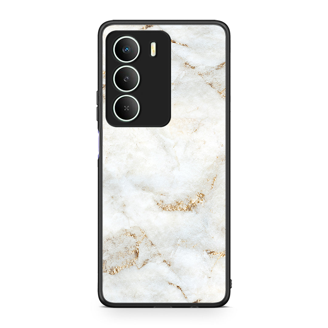 Realme 14X White Gold Marble θήκη από τη Smartfits με σχέδιο στο πίσω μέρος και μαύρο περίβλημα | Smartphone case with colorful back and black bezels by Smartfits