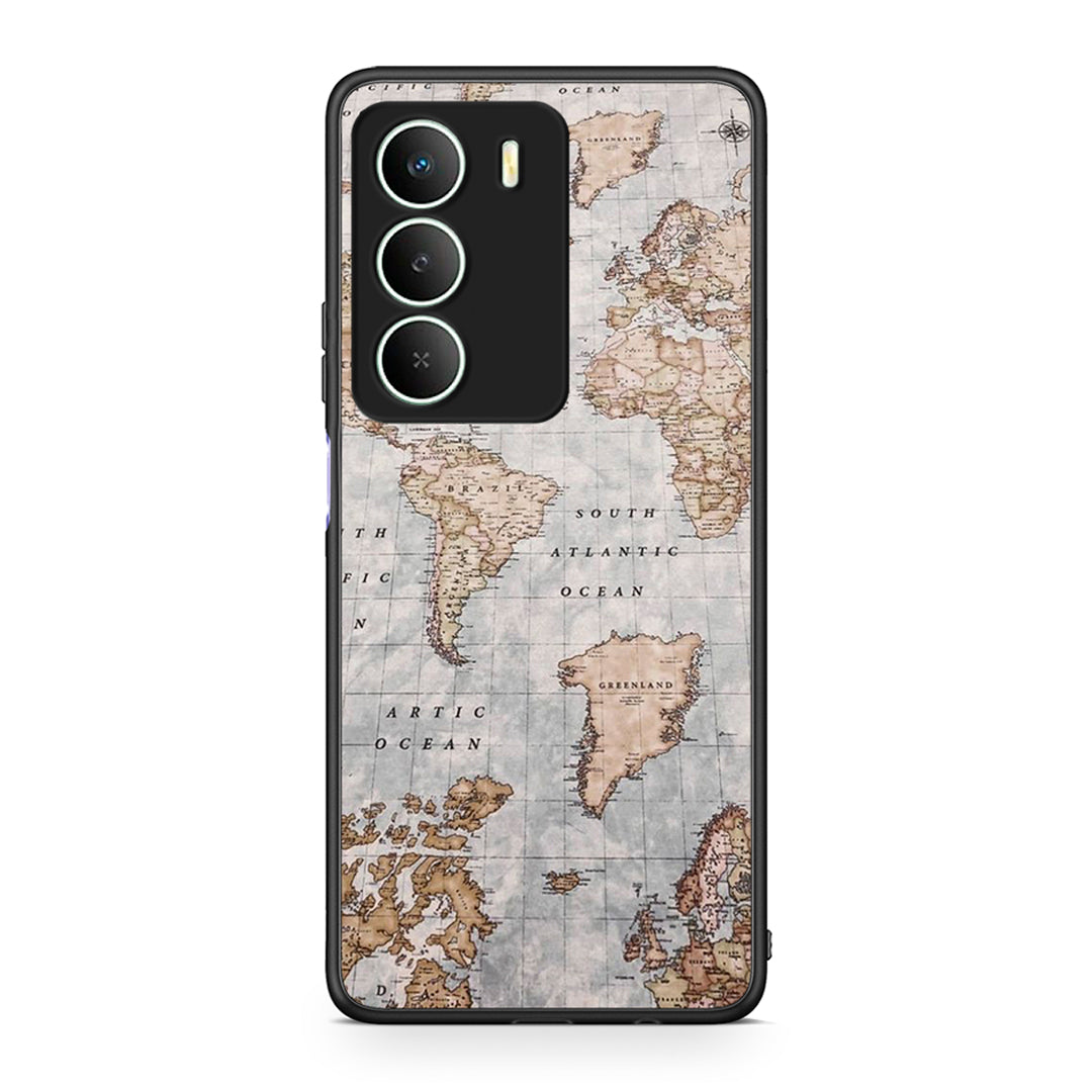 Realme 14X World Map Θήκη από τη Smartfits με σχέδιο στο πίσω μέρος και μαύρο περίβλημα | Smartphone case with colorful back and black bezels by Smartfits