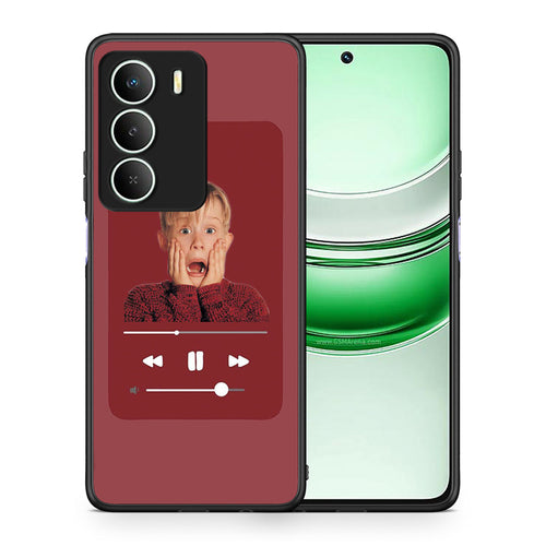 Θήκη Realme 14X Xmas Alone Music από τη Smartfits με σχέδιο στο πίσω μέρος και μαύρο περίβλημα | Realme 14X Xmas Alone Music case with colorful back and black bezels