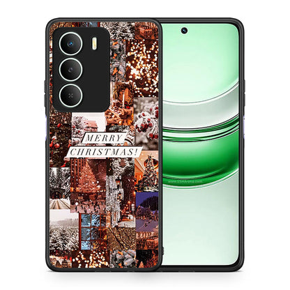 Θήκη Realme 14X Xmas Collage από τη Smartfits με σχέδιο στο πίσω μέρος και μαύρο περίβλημα | Realme 14X Xmas Collage case with colorful back and black bezels