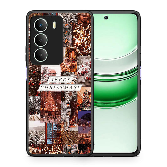 Θήκη Realme 14X Xmas Collage από τη Smartfits με σχέδιο στο πίσω μέρος και μαύρο περίβλημα | Realme 14X Xmas Collage case with colorful back and black bezels