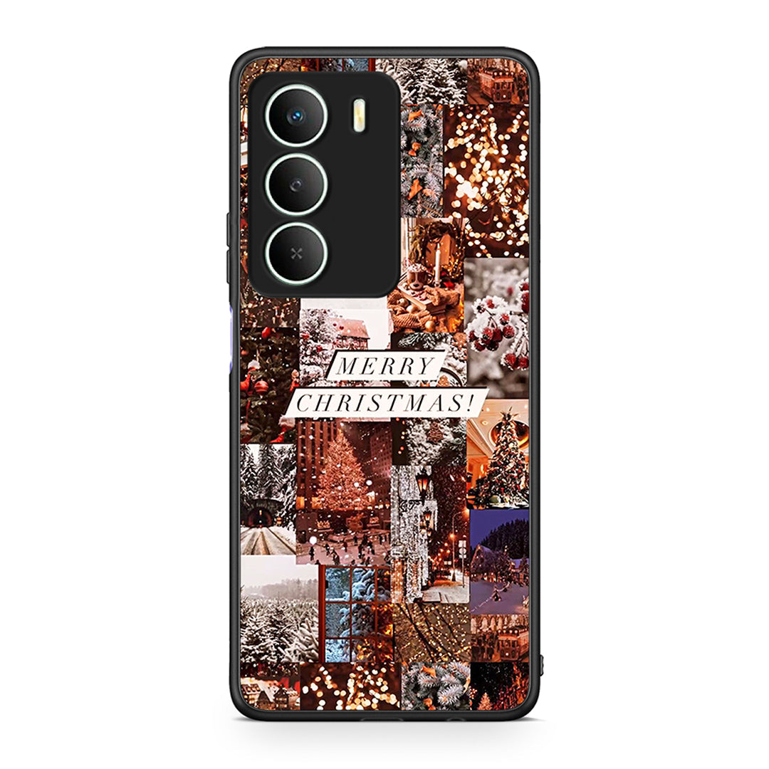Realme 14X Xmas Collage θήκη από τη Smartfits με σχέδιο στο πίσω μέρος και μαύρο περίβλημα | Smartphone case with colorful back and black bezels by Smartfits