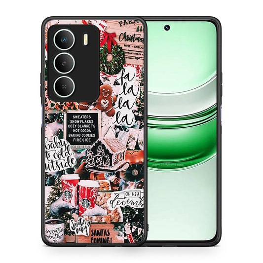 Θήκη Realme 14X Xmas Habbits από τη Smartfits με σχέδιο στο πίσω μέρος και μαύρο περίβλημα | Realme 14X Xmas Habbits case with colorful back and black bezels