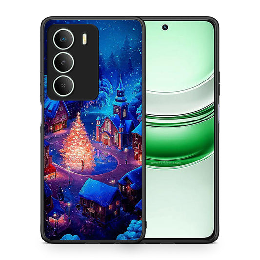 Θήκη Realme 14X Xmas Village από τη Smartfits με σχέδιο στο πίσω μέρος και μαύρο περίβλημα | Realme 14X Xmas Village case with colorful back and black bezels