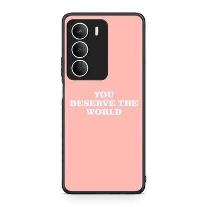 Realme 14X You Deserve The World Θήκη Αγίου Βαλεντίνου από τη Smartfits με σχέδιο στο πίσω μέρος και μαύρο περίβλημα | Smartphone case with colorful back and black bezels by Smartfits