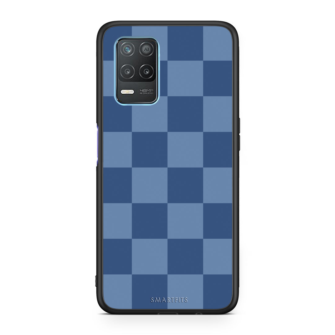 Θήκη Realme 8 5G Denim Blue Checkerboard από τη Smartfits με σχέδιο στο πίσω μέρος και μαύρο περίβλημα | Realme 8 5G Denim Blue Checkerboard case with colorful back and black bezels