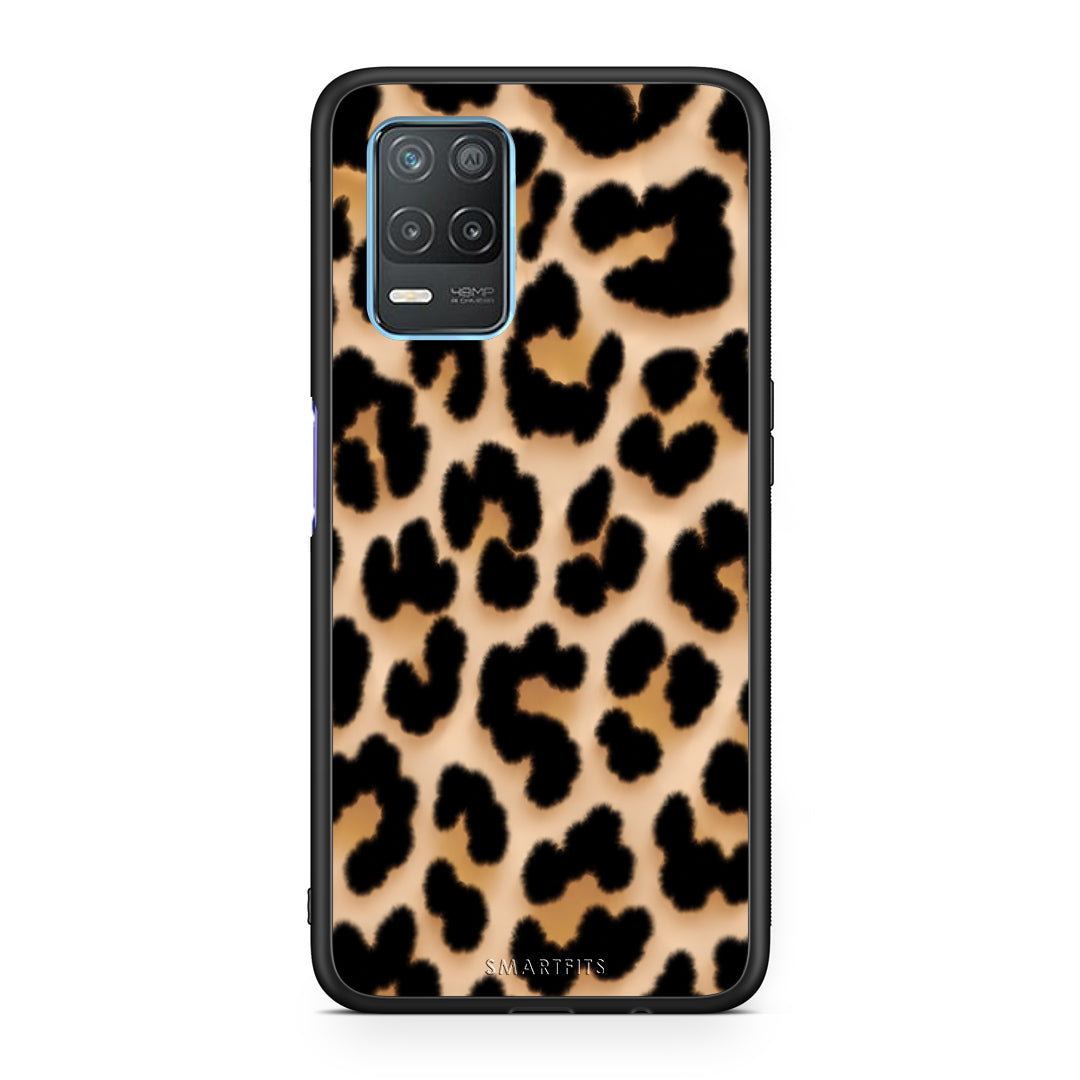 Θήκη Realme 8 5G Leopard Print Tan Large από τη Smartfits με σχέδιο στο πίσω μέρος και μαύρο περίβλημα | Realme 8 5G Leopard Print Tan Large case with colorful back and black bezels