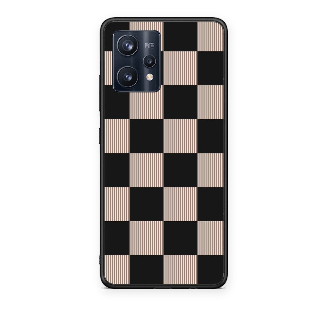 Θήκη Realme 9 / 9 Pro+ 5G Black and Taupe Striped Checks από τη Smartfits με σχέδιο στο πίσω μέρος και μαύρο περίβλημα | Realme 9 / 9 Pro+ 5G Black and Taupe Striped Checks case with colorful back and black bezels