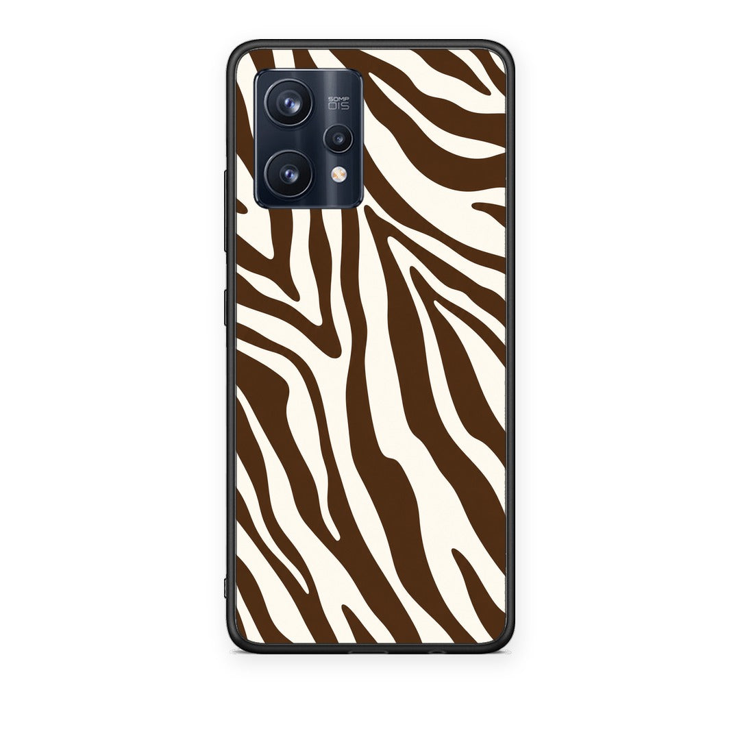Θήκη Realme 9 / 9 Pro+ 5G Brown and Cream Zebra Stripes από τη Smartfits με σχέδιο στο πίσω μέρος και μαύρο περίβλημα | Realme 9 / 9 Pro+ 5G Brown and Cream Zebra Stripes case with colorful back and black bezels