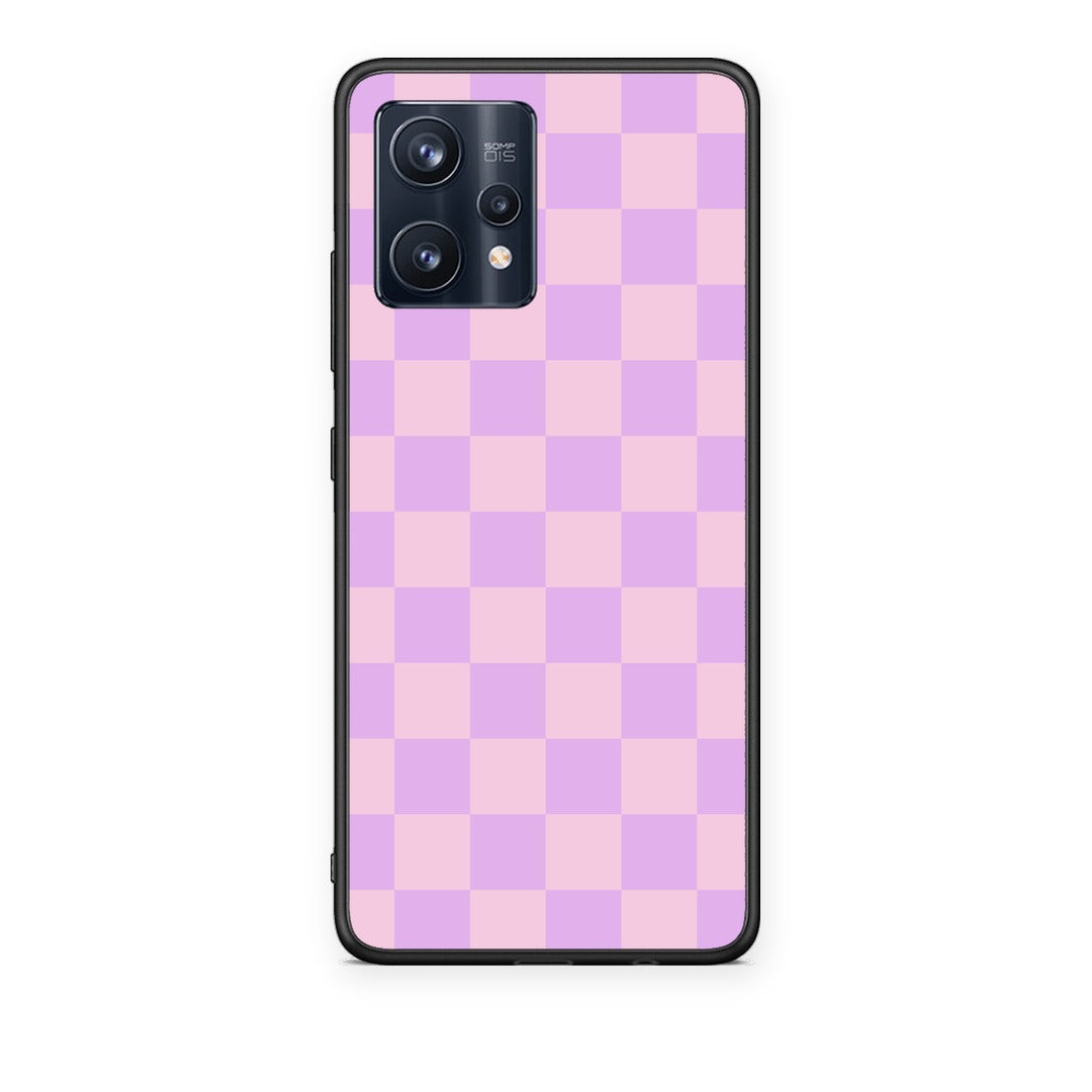 Θήκη Realme 9 / 9 Pro+ 5G Lavender and Pink Checkerboard από τη Smartfits με σχέδιο στο πίσω μέρος και μαύρο περίβλημα | Realme 9 / 9 Pro+ 5G Lavender and Pink Checkerboard case with colorful back and black bezels