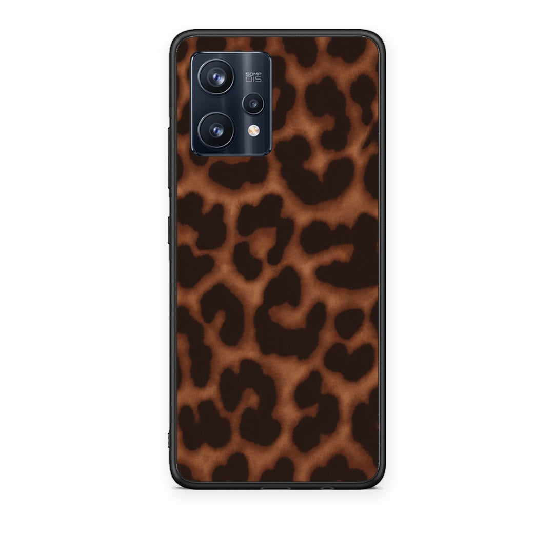Θήκη Realme 9 / 9 Pro+ 5G Leopard Print Dark Brown από τη Smartfits με σχέδιο στο πίσω μέρος και μαύρο περίβλημα | Realme 9 / 9 Pro+ 5G Leopard Print Dark Brown case with colorful back and black bezels