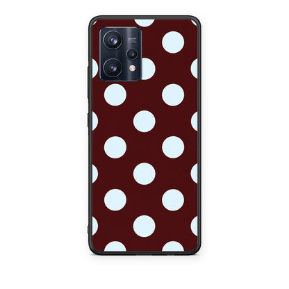 Θήκη Realme 9 / 9 Pro+ 5G Pale Blue Large Polka Dots on Burgundy από τη Smartfits με σχέδιο στο πίσω μέρος και μαύρο περίβλημα | Realme 9 / 9 Pro+ 5G Pale Blue Large Polka Dots on Burgundy case with colorful back and black bezels