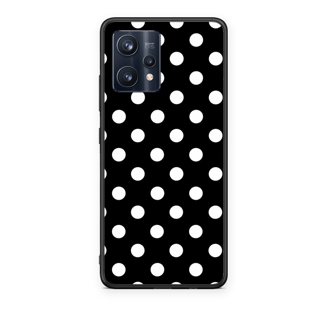 Θήκη Realme 9 / 9 Pro+ 5G White Polka Dots on Black από τη Smartfits με σχέδιο στο πίσω μέρος και μαύρο περίβλημα | Realme 9 / 9 Pro+ 5G White Polka Dots on Black case with colorful back and black bezels