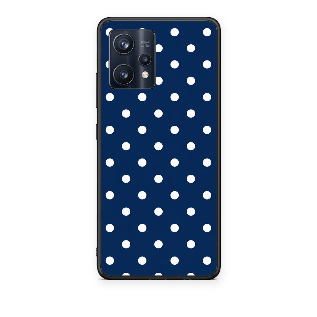 Θήκη Realme 9 / 9 Pro+ 5G White Small Polka Dots on Navy από τη Smartfits με σχέδιο στο πίσω μέρος και μαύρο περίβλημα | Realme 9 / 9 Pro+ 5G White Small Polka Dots on Navy case with colorful back and black bezels