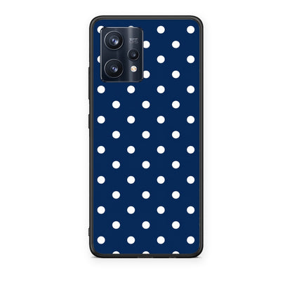 Θήκη Realme 9 / 9 Pro+ 5G White Small Polka Dots on Navy από τη Smartfits με σχέδιο στο πίσω μέρος και μαύρο περίβλημα | Realme 9 / 9 Pro+ 5G White Small Polka Dots on Navy case with colorful back and black bezels