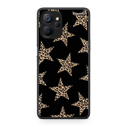 Θήκη Realme 9i 5G Leopard Stars on Black από τη Smartfits με σχέδιο στο πίσω μέρος και μαύρο περίβλημα | Realme 9i 5G Leopard Stars on Black case with colorful back and black bezels
