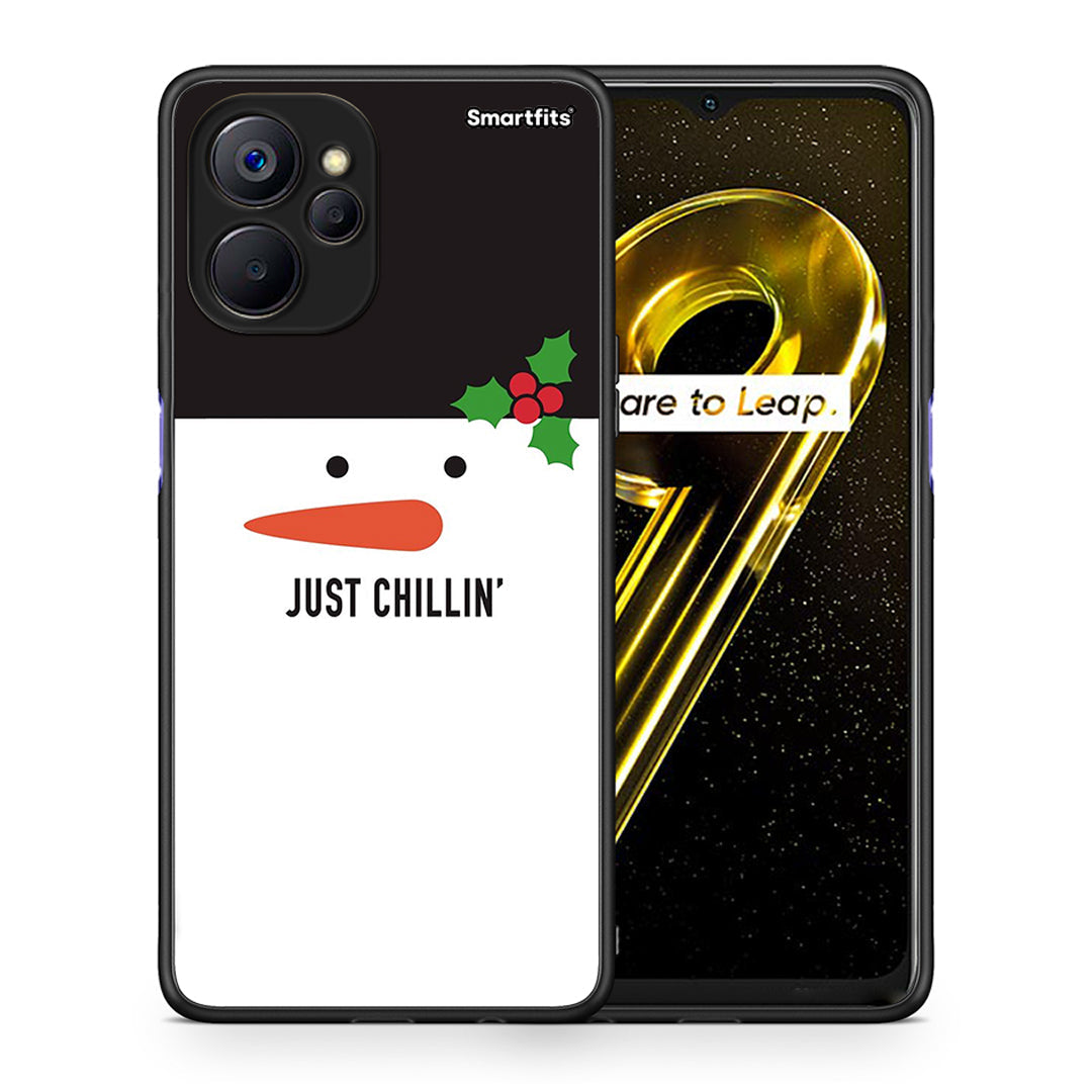 Θήκη Realme 9i 5G Christmas Chillin από τη Smartfits με σχέδιο στο πίσω μέρος και μαύρο περίβλημα | Realme 9i 5G Christmas Chillin case with colorful back and black bezels