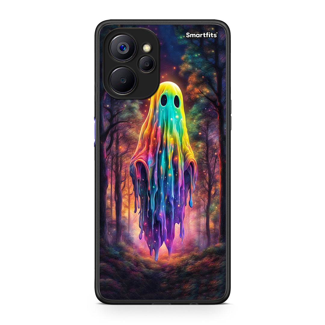 Realme 9i 5G Halloween Ghost θήκη από τη Smartfits με σχέδιο στο πίσω μέρος και μαύρο περίβλημα | Smartphone case with colorful back and black bezels by Smartfits