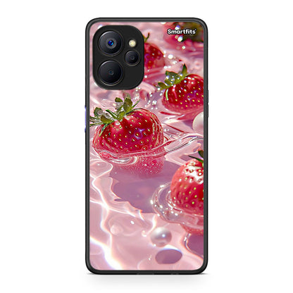 Realme 9i 5G Juicy Strawberries θήκη από τη Smartfits με σχέδιο στο πίσω μέρος και μαύρο περίβλημα | Smartphone case with colorful back and black bezels by Smartfits