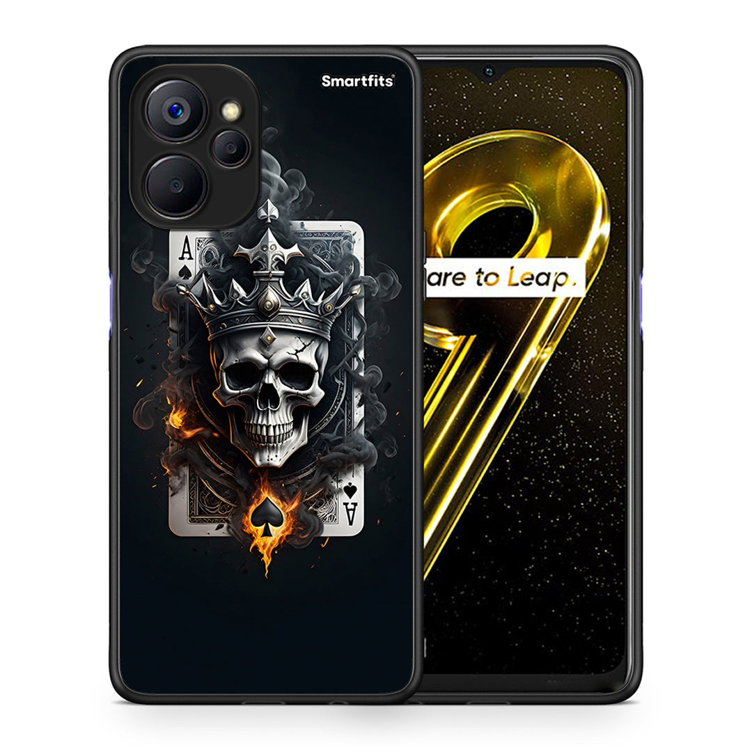 Θήκη Realme 9i 5G Skull King Ace από τη Smartfits με σχέδιο στο πίσω μέρος και μαύρο περίβλημα | Realme 9i 5G Skull King Ace case with colorful back and black bezels