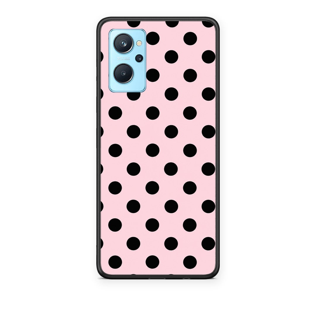 Θήκη Oppo A96 Black Polka Dots on Pink από τη Smartfits με σχέδιο στο πίσω μέρος και μαύρο περίβλημα | Oppo A96 Black Polka Dots on Pink case with colorful back and black bezels