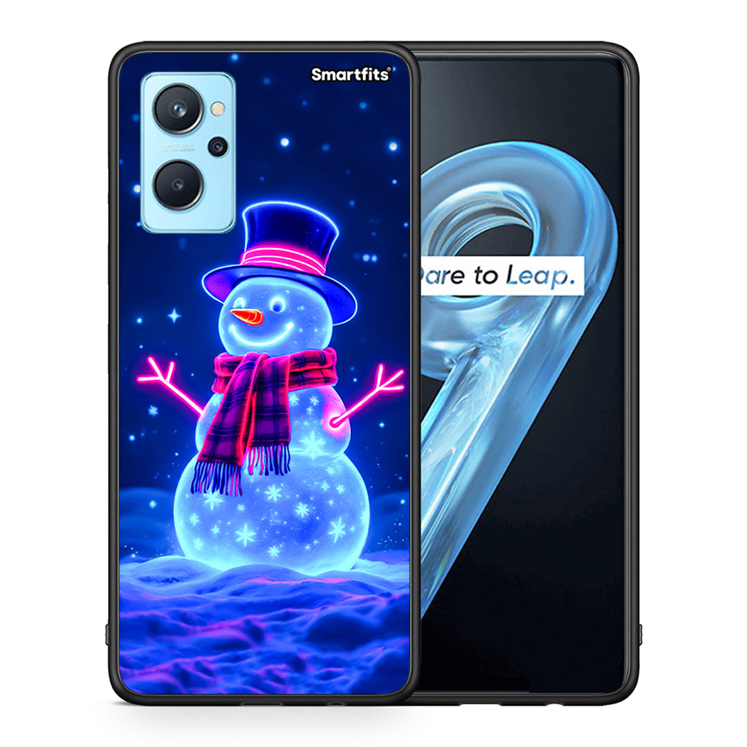 Christmas Neon Snowman - Realme 9i θήκη