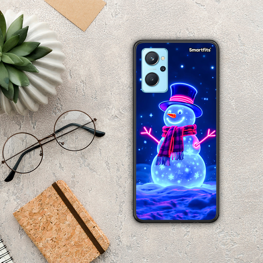 Christmas Neon Snowman - Oppo A96 θήκη