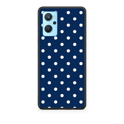 Θήκη Oppo A96 White Small Polka Dots on Navy από τη Smartfits με σχέδιο στο πίσω μέρος και μαύρο περίβλημα | Oppo A96 White Small Polka Dots on Navy case with colorful back and black bezels